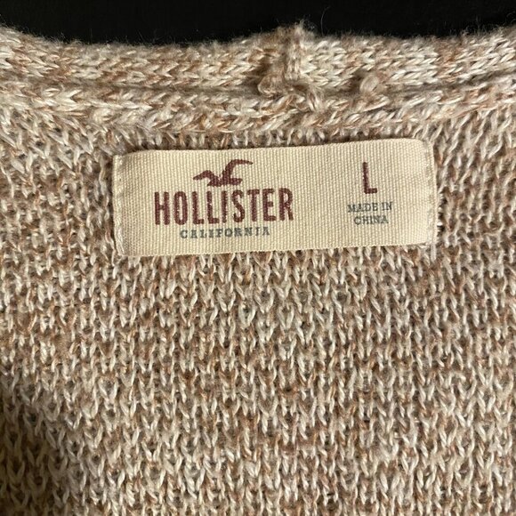 Hollister Sweater Women's Size Large Aztec Tan Ivory Duster Cardigan - Picture 5 of 7